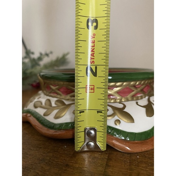 Fitz & Floyd Christmas Home Fragrance Holiday Candle‎ Stand  6-1/2" in EUC - Picture 9 of 9